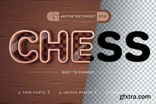 Stroke Chess - Editable Text Effect, Font Style F56Q97T