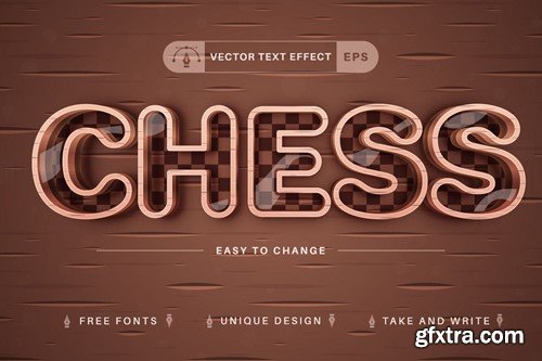 Stroke Chess - Editable Text Effect, Font Style F56Q97T