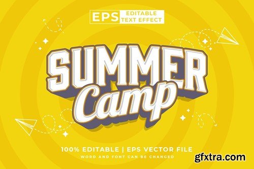 Summer Camp 3d Vector Editable Text Effect 6TE5QRR