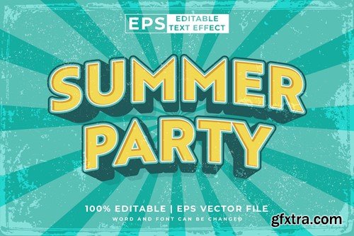 Summer Party 3d Vector Editable Text Effect SC78UQJ