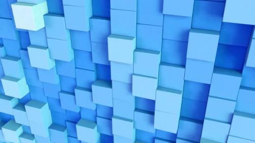 Videohive - Minimalistic Cube Pattern Background Blue - 47621386 - 47621386