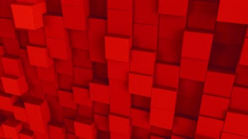 Videohive - Minimalistic Cube Pattern Background Red - 47621387 - 47621387