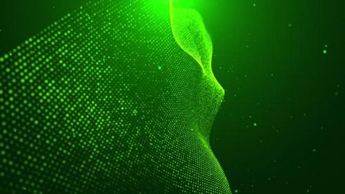 Videohive - Green Digital Technology Particle Wave Flow - 47638842 - 47638842