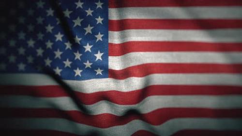 Videohive - American Flag is Waving Close Up USA Flag Blowing in the Wind For Memorial Day or 4Th of July United - 47639255 - 47639255