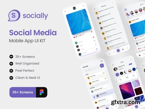 Socially - Social Media App UI Kit Ui8.net