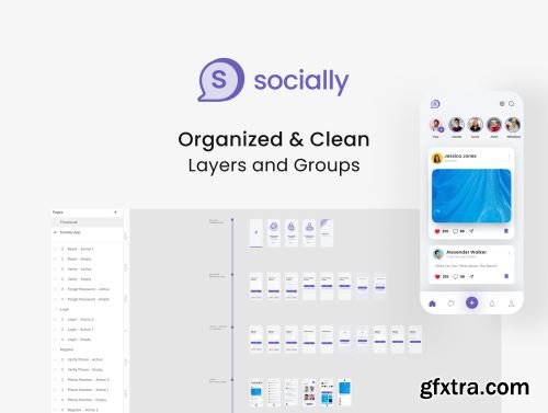 Socially - Social Media App UI Kit Ui8.net