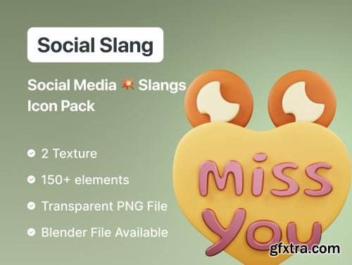 Social Slang – Best 3D Social Media Slangs Icon Pack Ui8.net