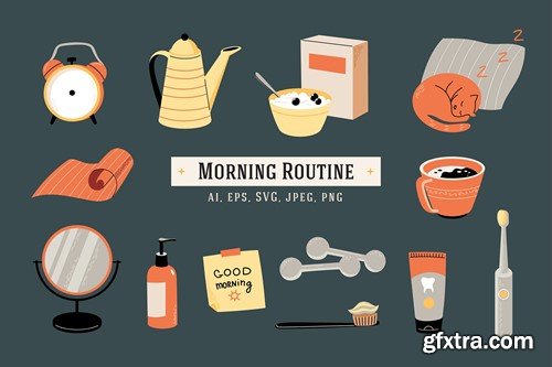 13 Morning Routine + Seamless Pattern WZXKGAT