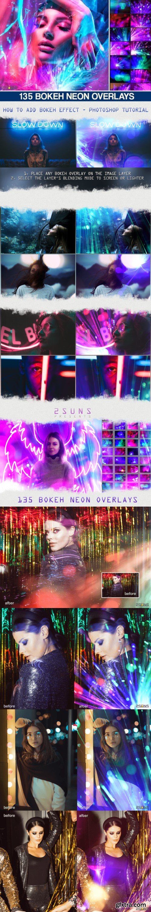 Neon Bokeh Overlays Textures Backgrounds