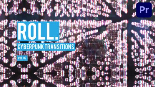 Videohive - Cyberpunk Roll Transitions for Premiere Pro Vol. 02 - 47728261 - 47728261