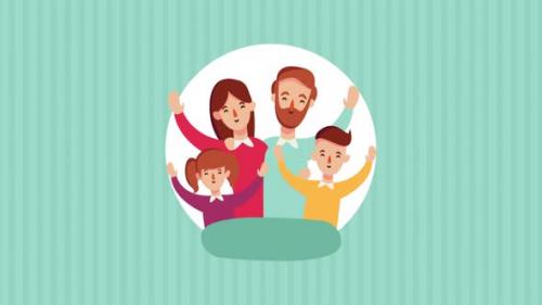 Videohive - 2D Happy Family Animation 4k - 47645877 - 47645877