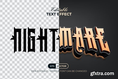 Nightmare Text Effect Curved Style NSHJAJU