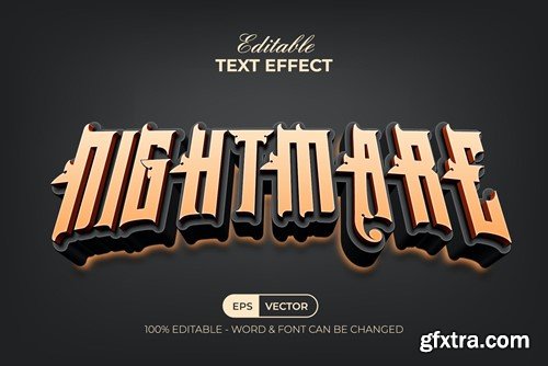 Nightmare Text Effect Curved Style NSHJAJU