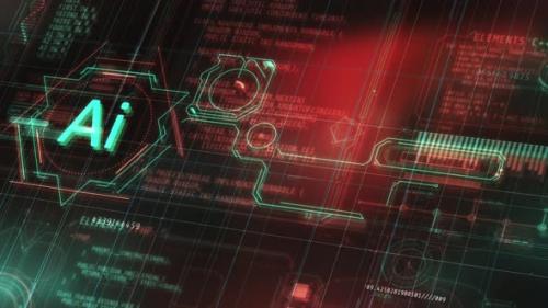 Videohive - Animated Infographic Of Artificial Intelligence In Digital Space - 47647606 - 47647606