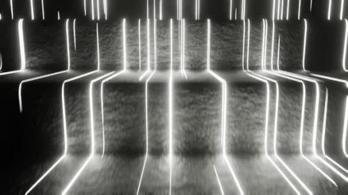 Videohive - White Neon Glow Rungs Background Vj Loop In HD - 47666463 - 47666463