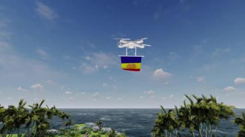 Videohive - Quadcopter Drone Carrying Algeria Flag - 47666800 - 47666800