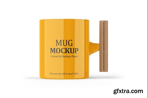 Mug with Wooden Handle Mockups 46U33Y6