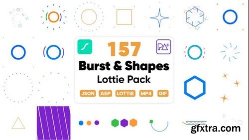 Videohive 157 Bursts & Shapes Lottie Pack 47706880