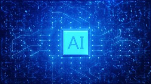 Videohive - Artificial Intelligence (AI) Concept on Circuitry Blue Background - 47697695 - 47697695