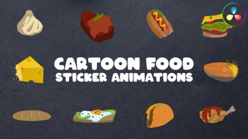 Videohive - Cartoon Food Sticker Animations for DaVinci Resolve - 47697718 - 47697718