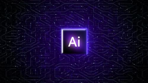 Videohive - Artificial Intelligence (AI) Concept over Dark Circuit Background - 47698680 - 47698680