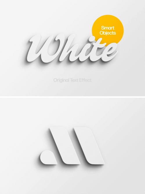 Simple White Text Effect Mockup 636329916