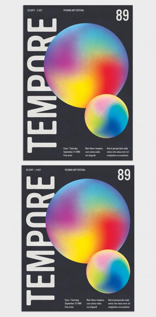 Typography Poster Layout Design with Gradient Shapes 637115540