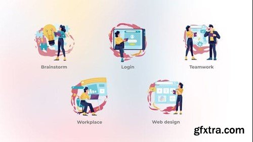 Videohive Teamwork - Flat Concept Colorful 47721523