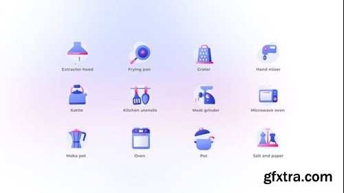 Videohive Kitchen - Gradient Icons 47731121