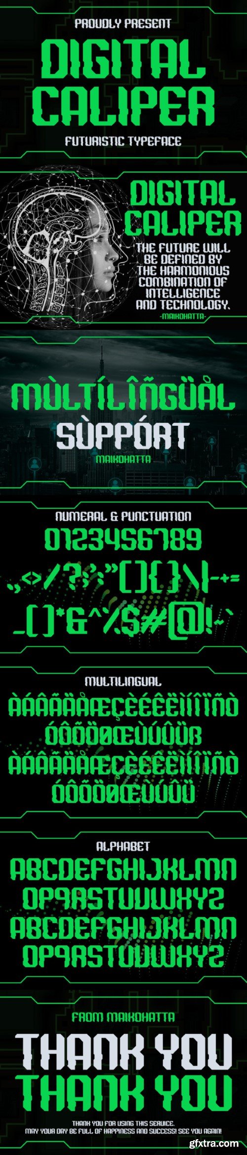 Digital Caliper Font