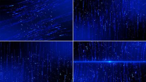 Videohive - Abstract Elegant Blue Line Rain Particles - 47645707 - 47645707