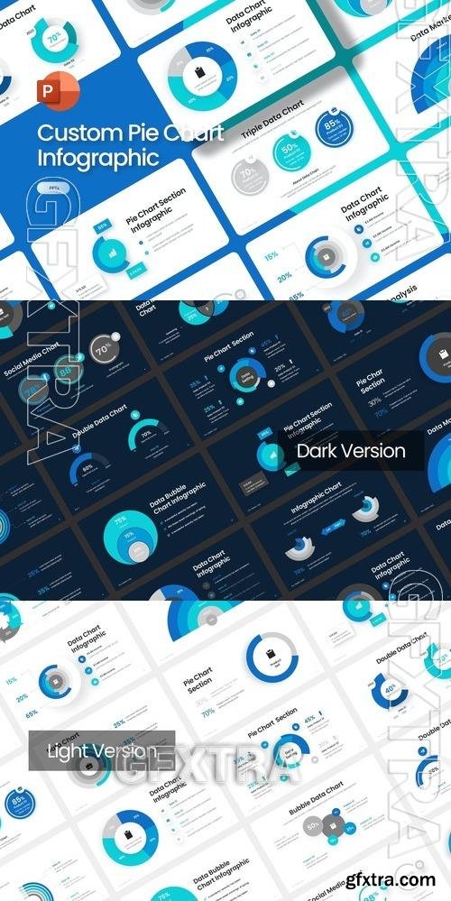 Custom Pie Chart Infographic PowerPoint Template HJ2QV2H