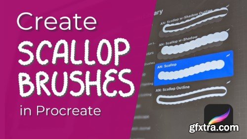 Create your own Scallop, Scallop Outline, and Scallop Drop Shadow Brushes for Procreate