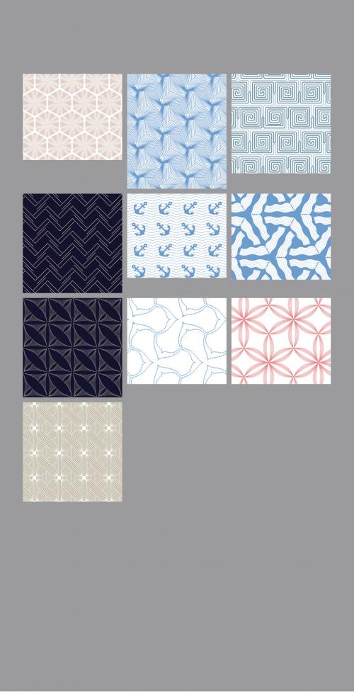 Pastel Colored Simple Geometric Seamless Pattern Collection 635951024