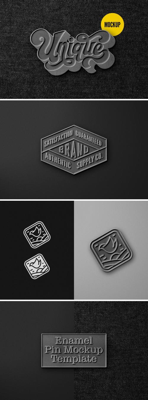 Enamel Pin Black Contour Mockup 636329380