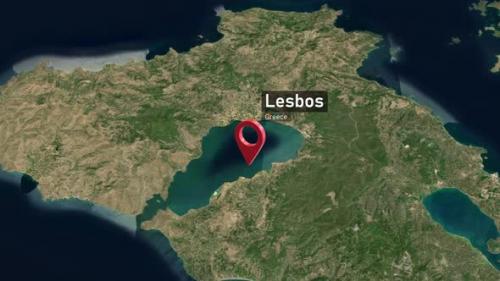 Videohive - Lesbos City Map Zoom (Greece) from Space to Earth - 47692057 - 47692057