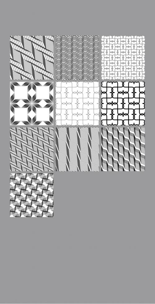 Seamless Pattern Collection with Simple Black and White Geometric Shapes 635950333