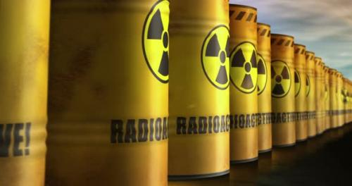 Videohive - Nuclear radioactive waste barrels in row endless footage - 47700389 - 47700389