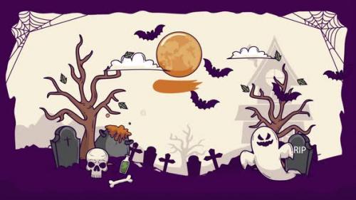 Videohive - Happy Halloween Landscape Background 4K - 47700911 - 47700911