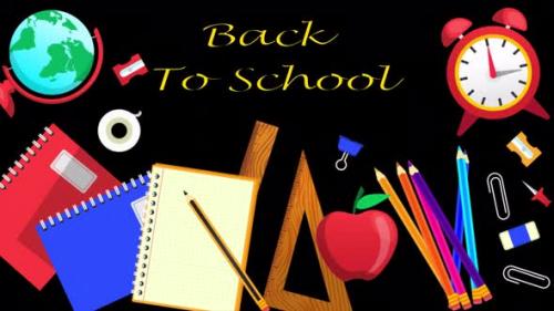 Videohive - Back To School Items 4K On A Alpha Channel - 47700915 - 47700915