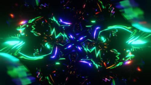 Videohive - Neon Disco Magic Rhythmic Flashing Seamless Pattern in VJ Loop - 47701426 - 47701426