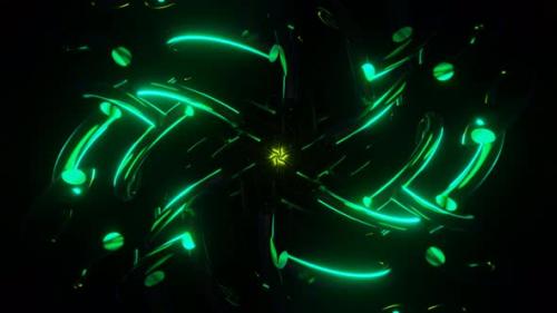 Videohive - Lively Disco Pattern VJ Loop Rhythmic Flashing Neon in Seamless Design - 47701454 - 47701454