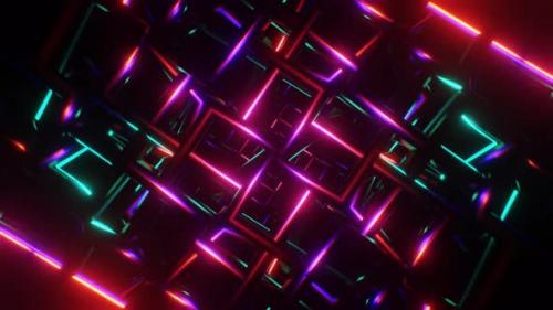 Videohive - Hypnotic VJ Loop Seamless Rhythmic Flashing Disco Pattern with Neon - 47701466 - 47701466
