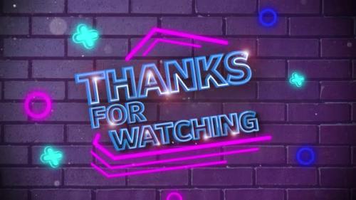 Videohive - Thanks For Wacthing Neon Title - 47702091 - 47702091