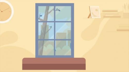 Videohive - Room Window Windy Weather - 47702908 - 47702908