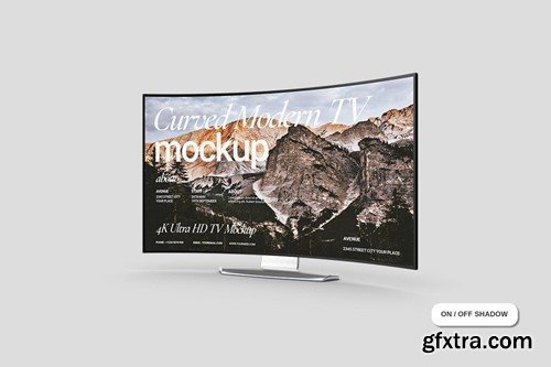 Curved Modern TV Mockup K7CVENP