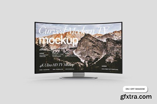 Curved Modern TV Mockup K7CVENP