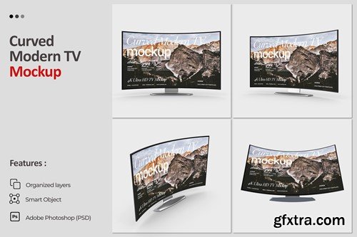 Curved Modern TV Mockup K7CVENP