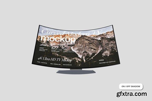 Curved Modern TV Mockup K7CVENP