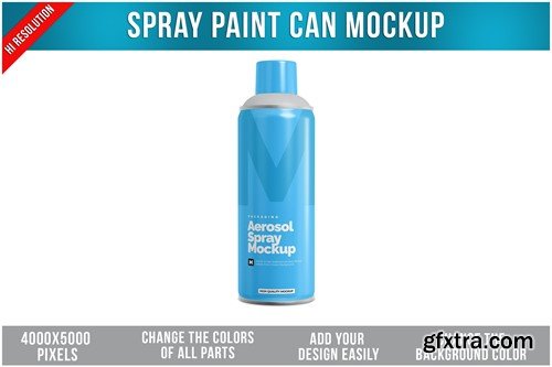 Spray Paint Can Mockup HDK38DC